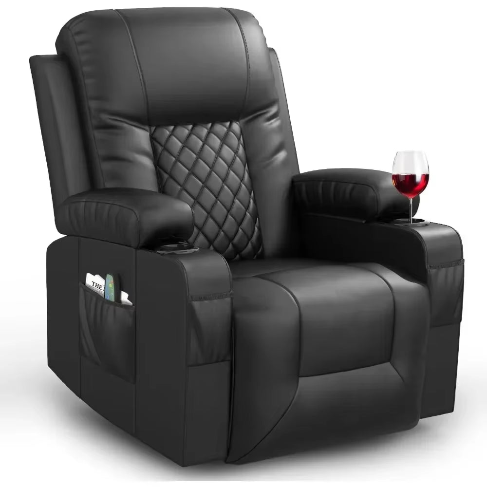 Reclining Sofas Massage Rocker with Heated Modern Ergonomic Lounge 360 Degree Swivel Single Sofa Seat Reclining Sofas